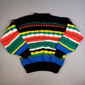 KnitWaves Vintage Watermelon Aztec Color Block Unisex Youth Large-14/16 Sweater